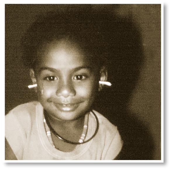 Child wearing tissue spears