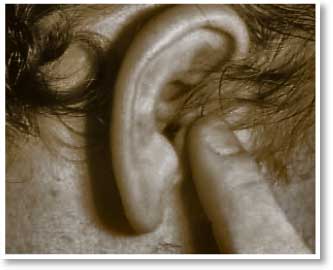 Image of a child's ear showing the earflap