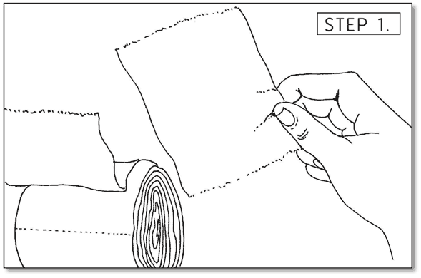 Use a piece of toilet paper or tissue