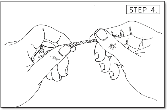 Continue until the tissue spear is tight.