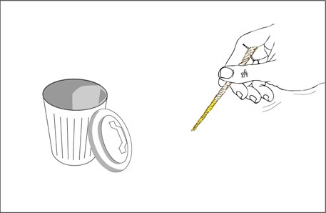 Throw tissue spears in the bin when you are finished.