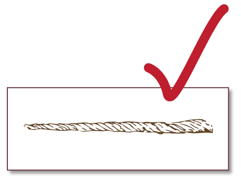 The finished spear should be nice and tight with no floppy ends.